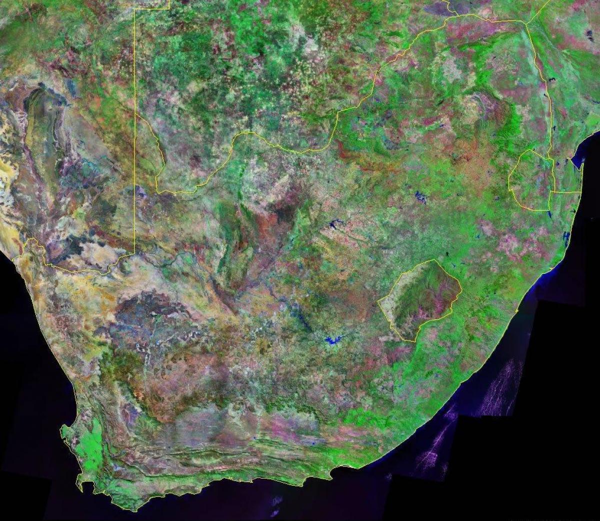 South Africa sky view map
